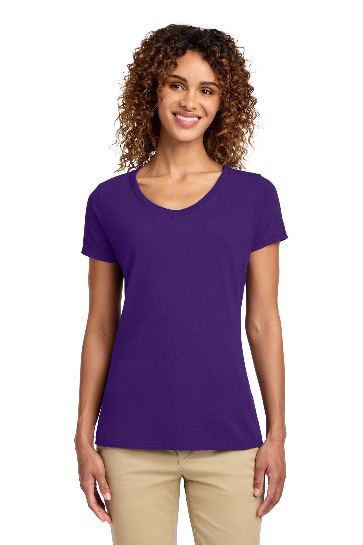 Port & Co Women's Fan Favorite V-Neck Tee. LPC450V