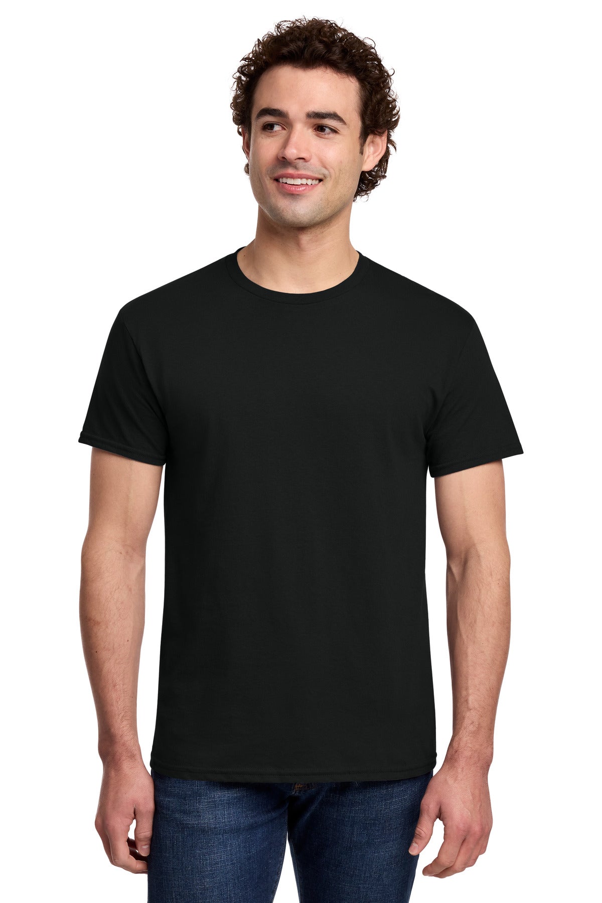 Gildan Light Cotton Tee 3000 - Black - front model view
