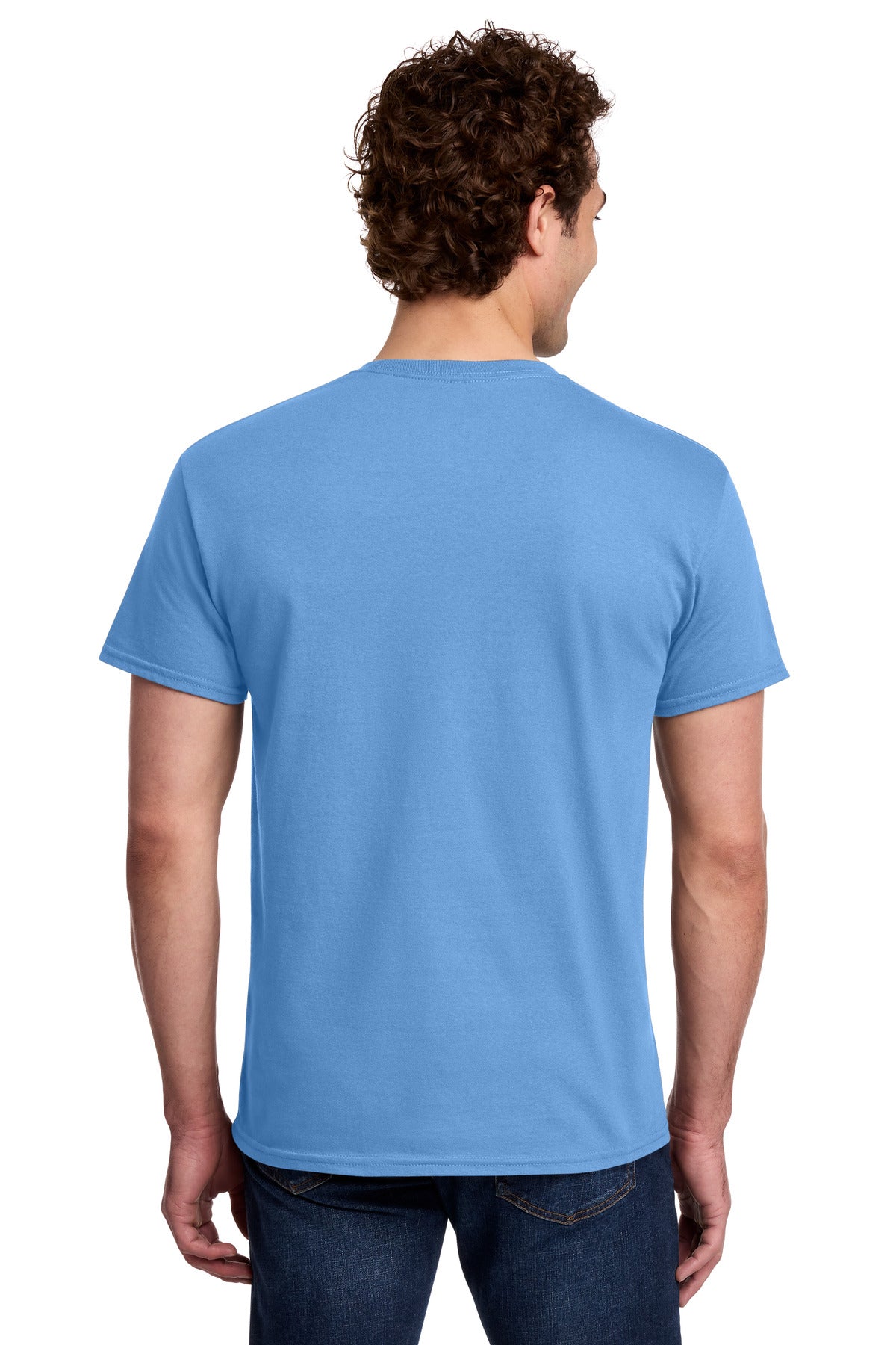Gildan Light Cotton Tee 3000 - Carolina Blue - back model view