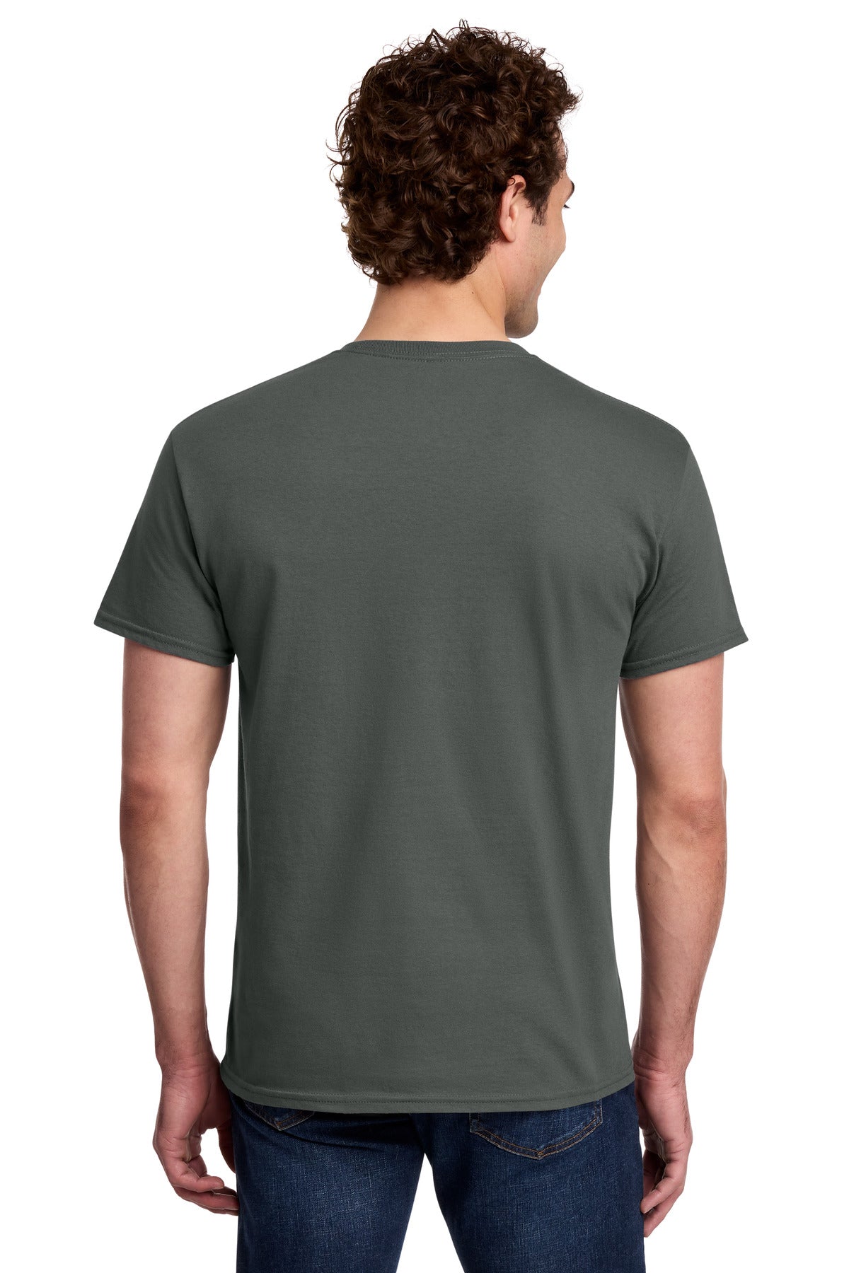 Gildan Light Cotton Tee 3000 - Charcoal - back model view