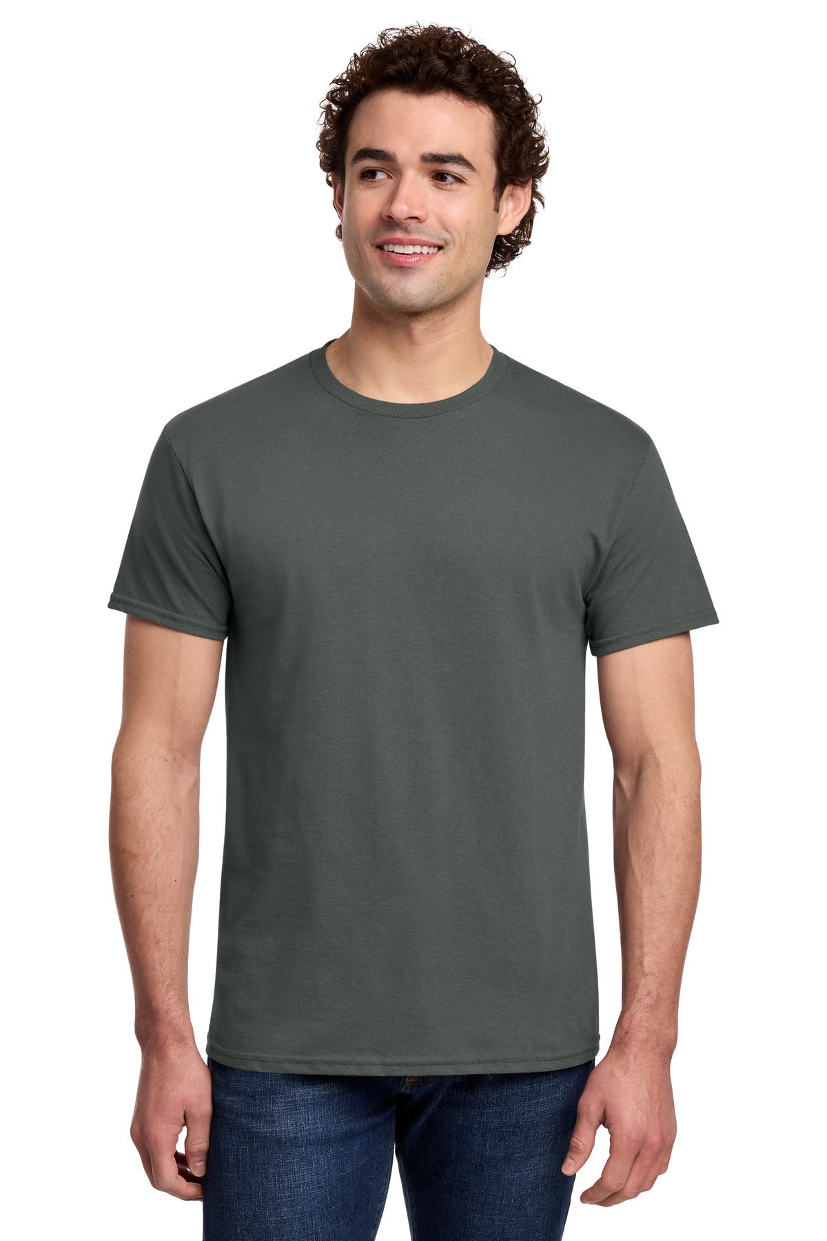 Gildan Light Cotton Tee 3000 - Charcoal - front model view