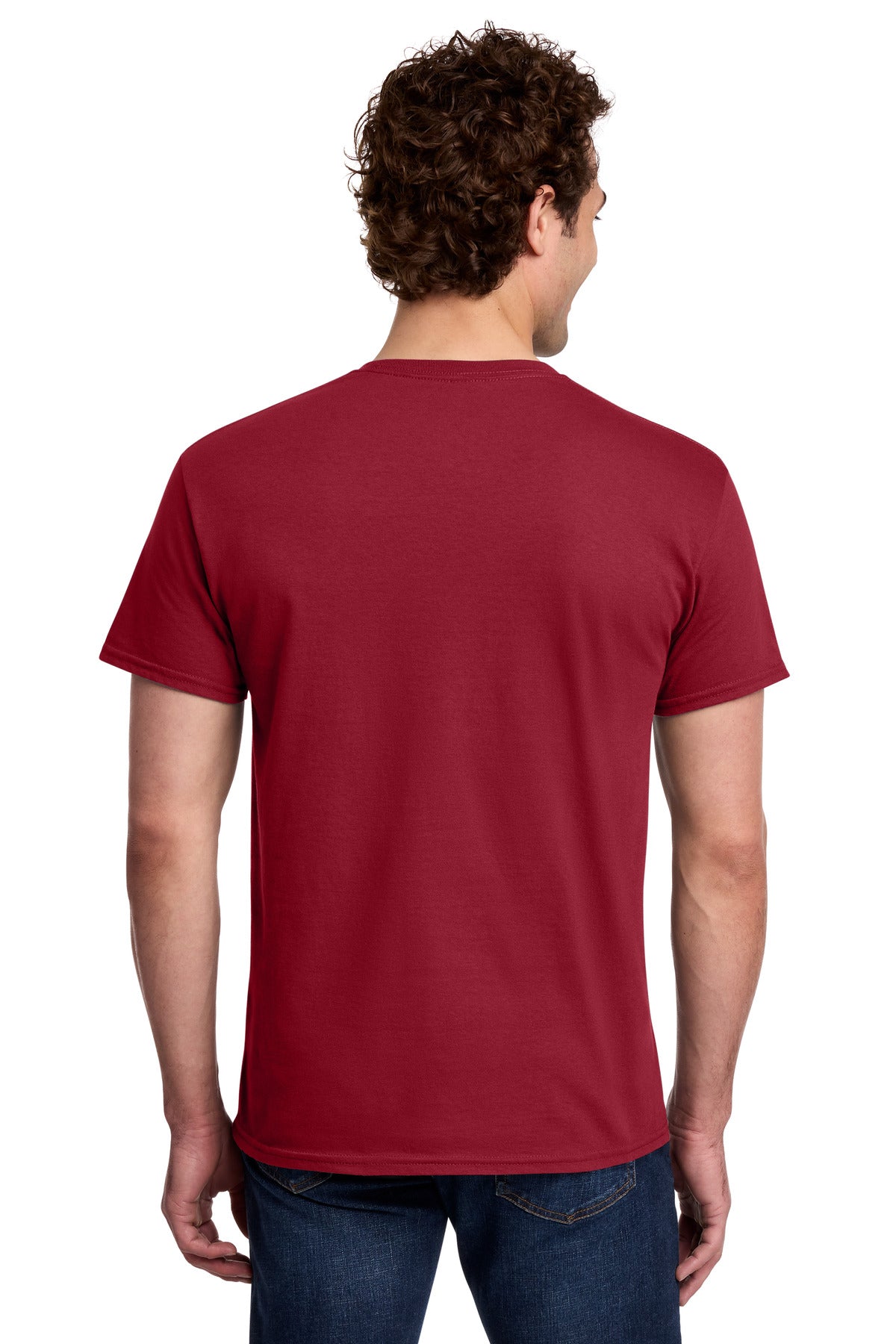 Gildan Light Cotton Tee 3000 - Cherry Red - back model view