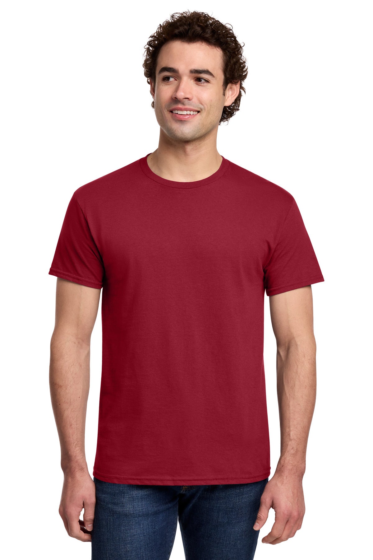 Gildan Light Cotton Tee 3000 - Cherry Red - front model view