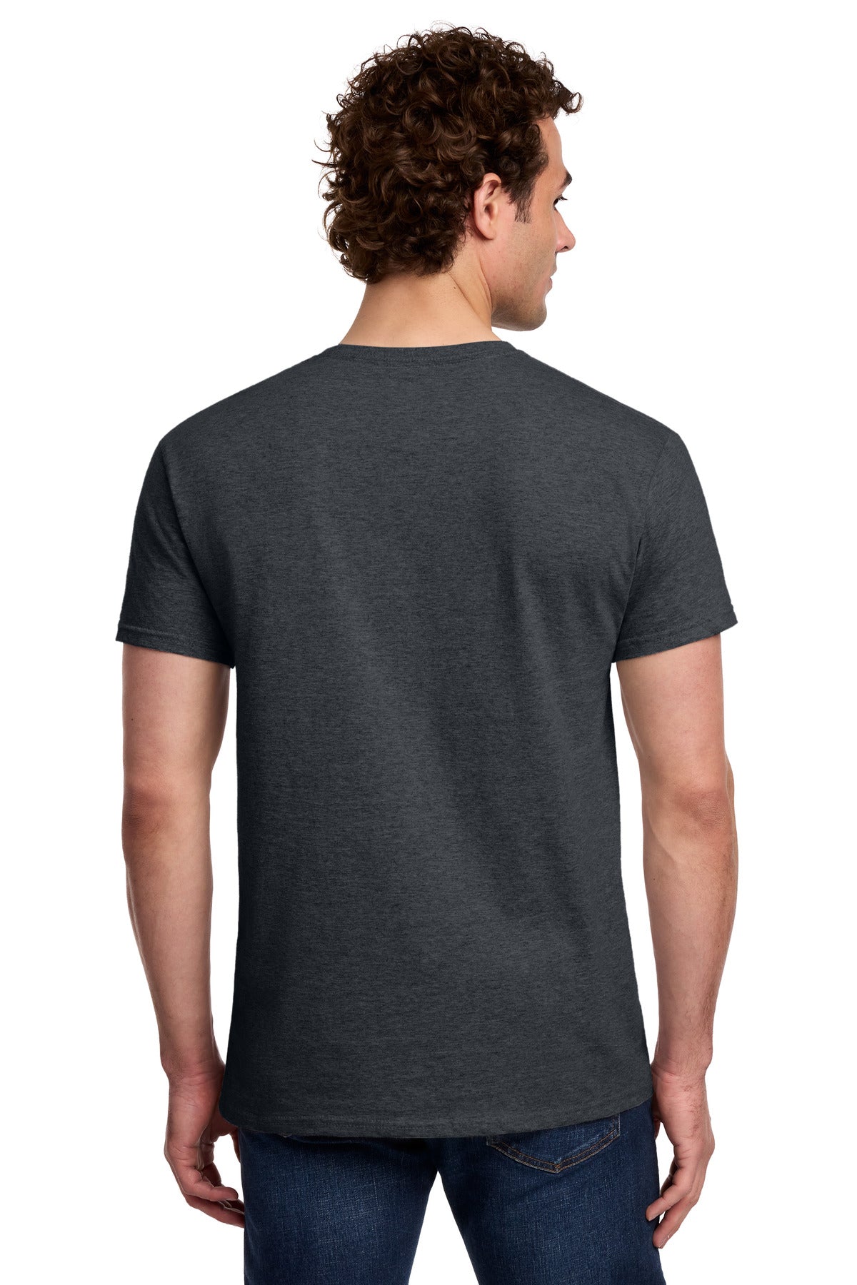 Gildan Light Cotton Tee 3000 - Dark Heather - back model view