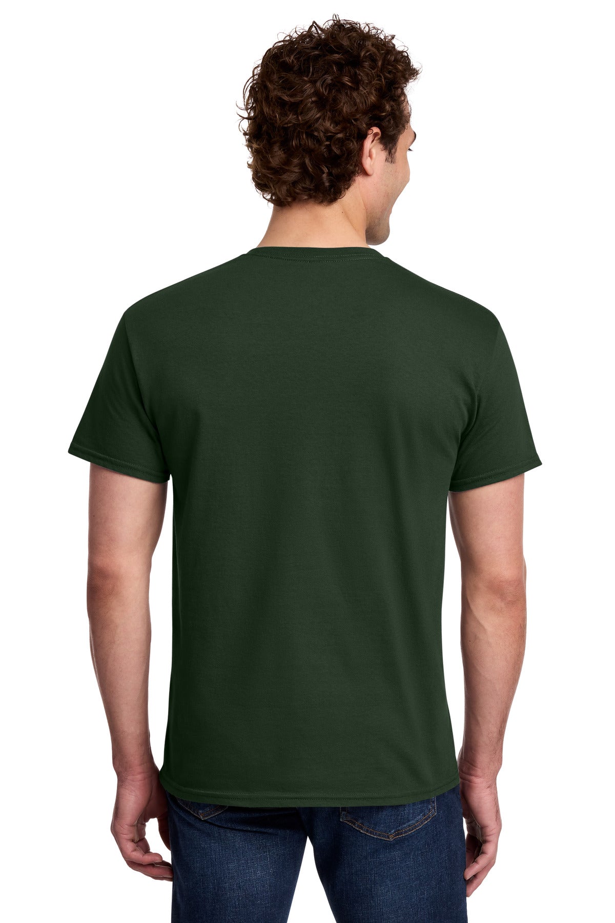 Gildan Light Cotton Tee 3000 - Forest Green - back model view