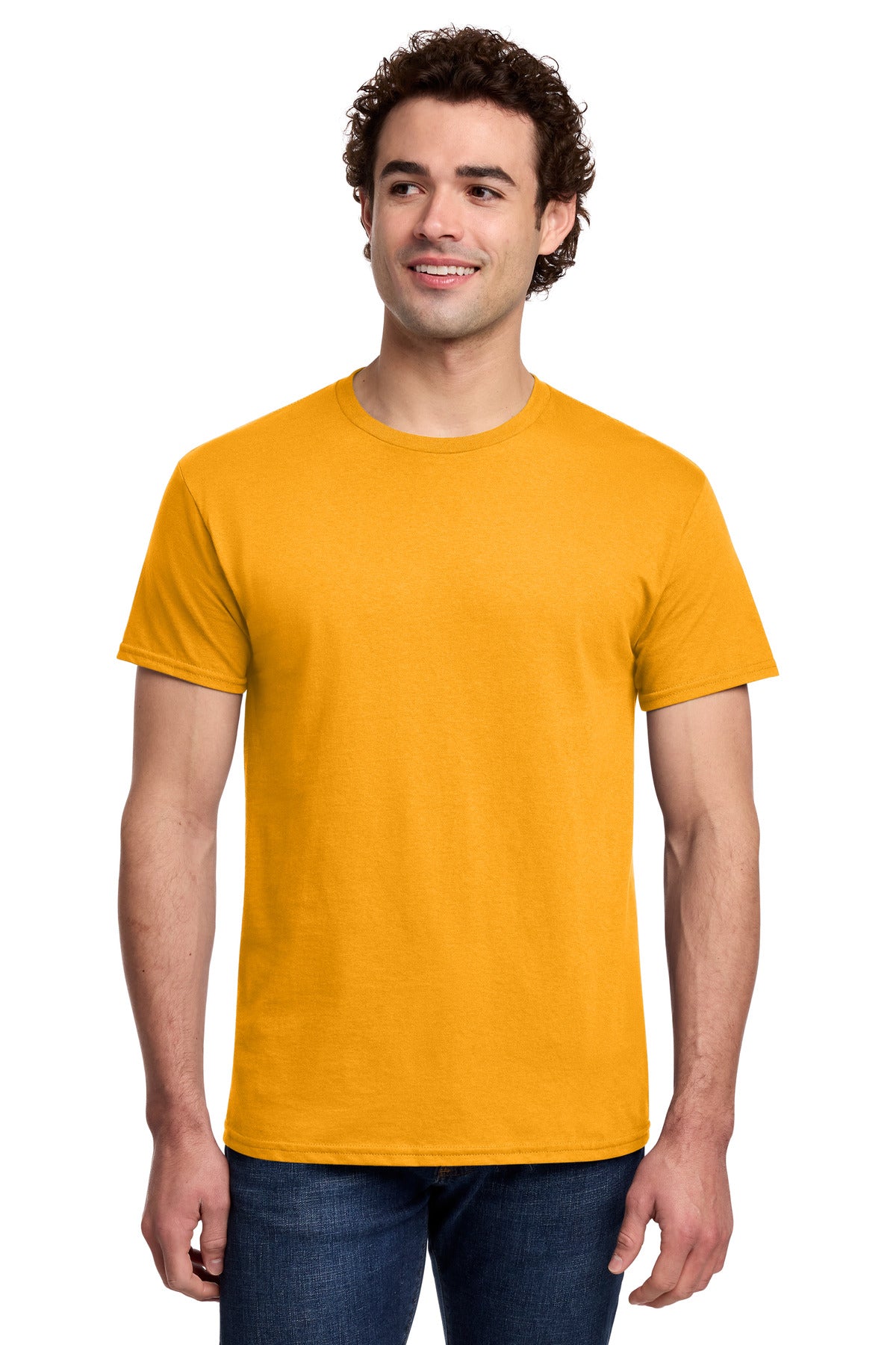 Gildan Light Cotton Tee 3000 - Gold - front model view