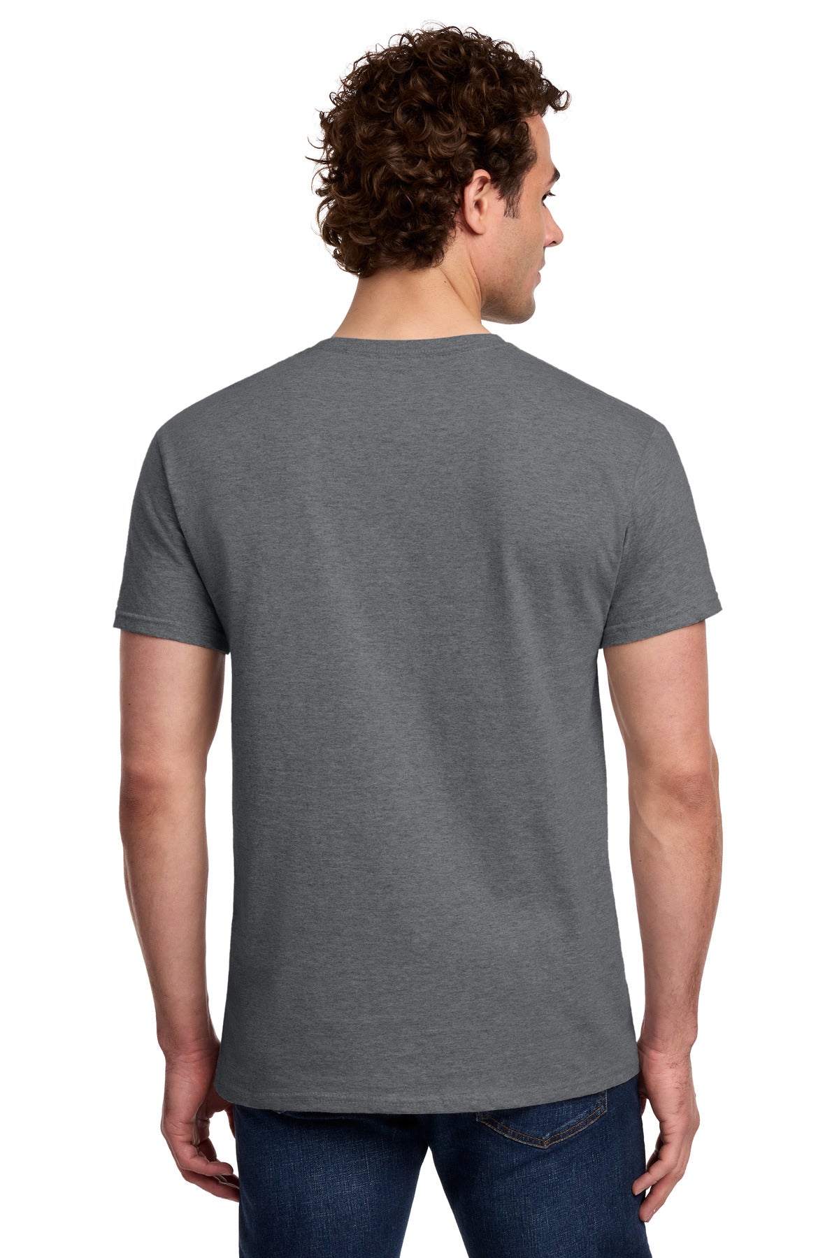 Gildan Light Cotton Tee 3000 - Graphite Heather - back model view