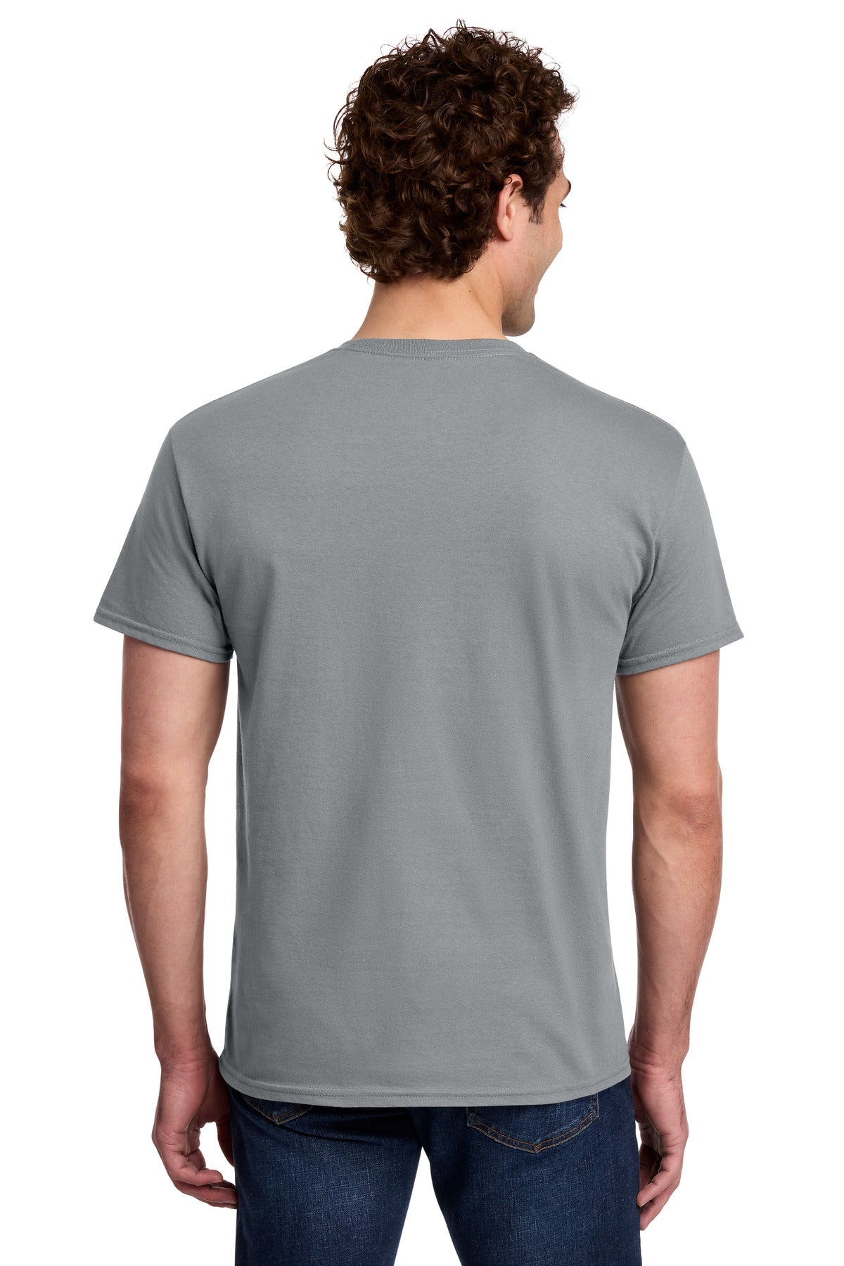Gildan Light Cotton Tee 3000 - Gravel - back model view