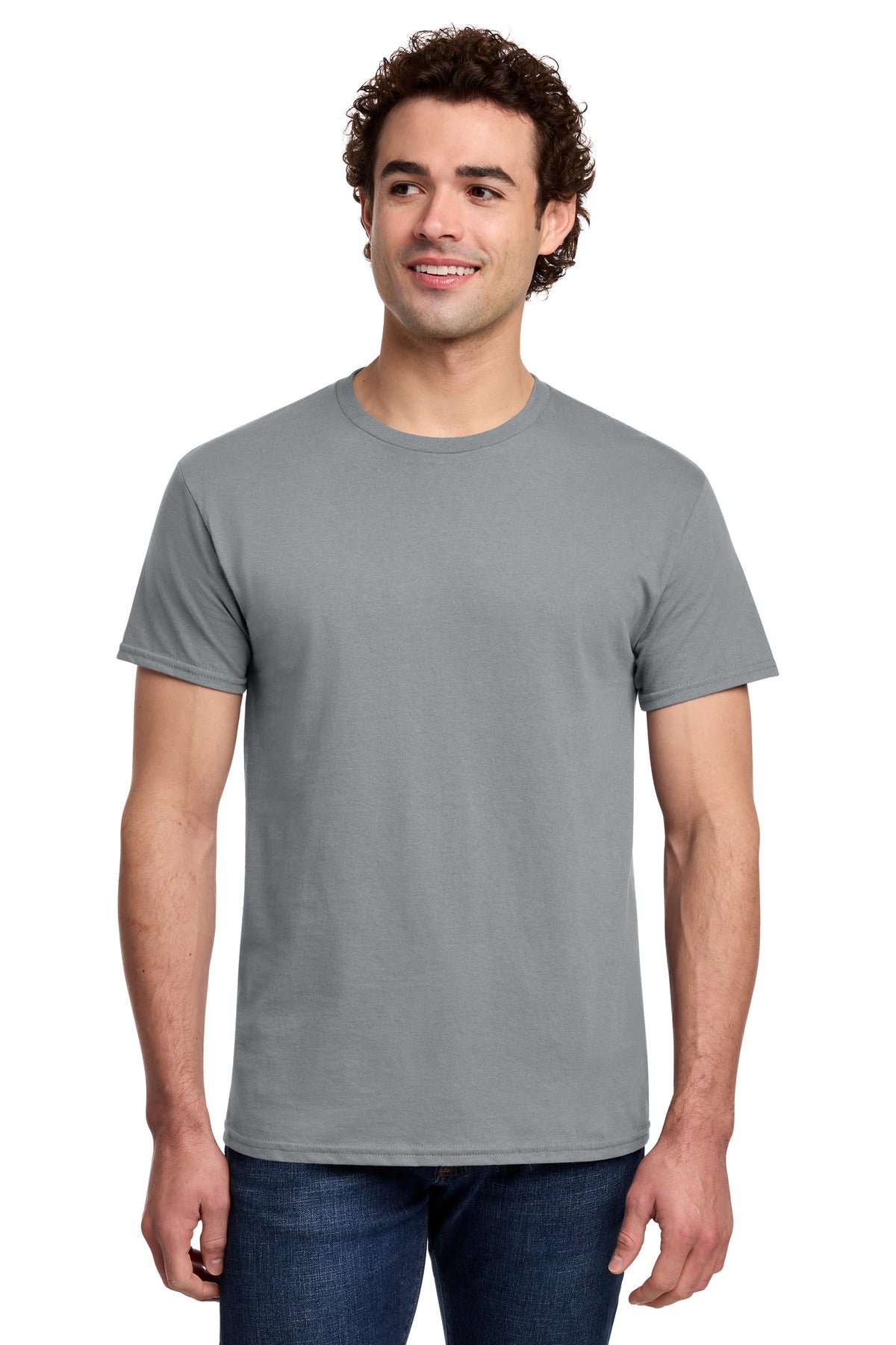 Gildan Light Cotton Tee 3000 - Gravel - front model view