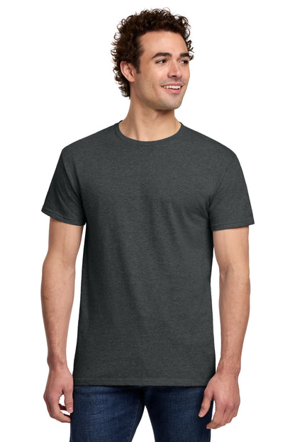 Gildan Light Cotton Tee 3000 - Heather Dark Grey - front model view