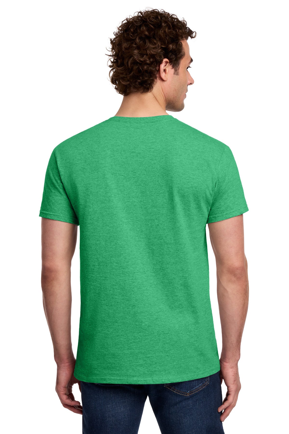 Gildan Light Cotton Tee 3000 - Heather Irish Green - back model view