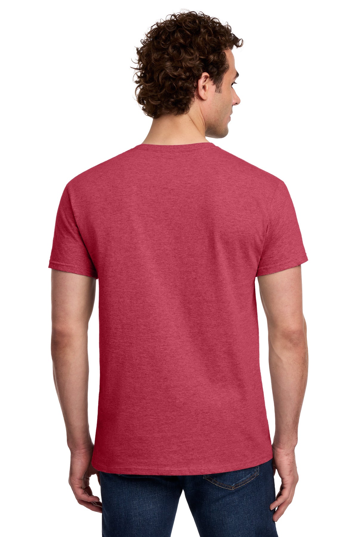 Gildan Light Cotton Tee 3000 - Heather Red - back model view