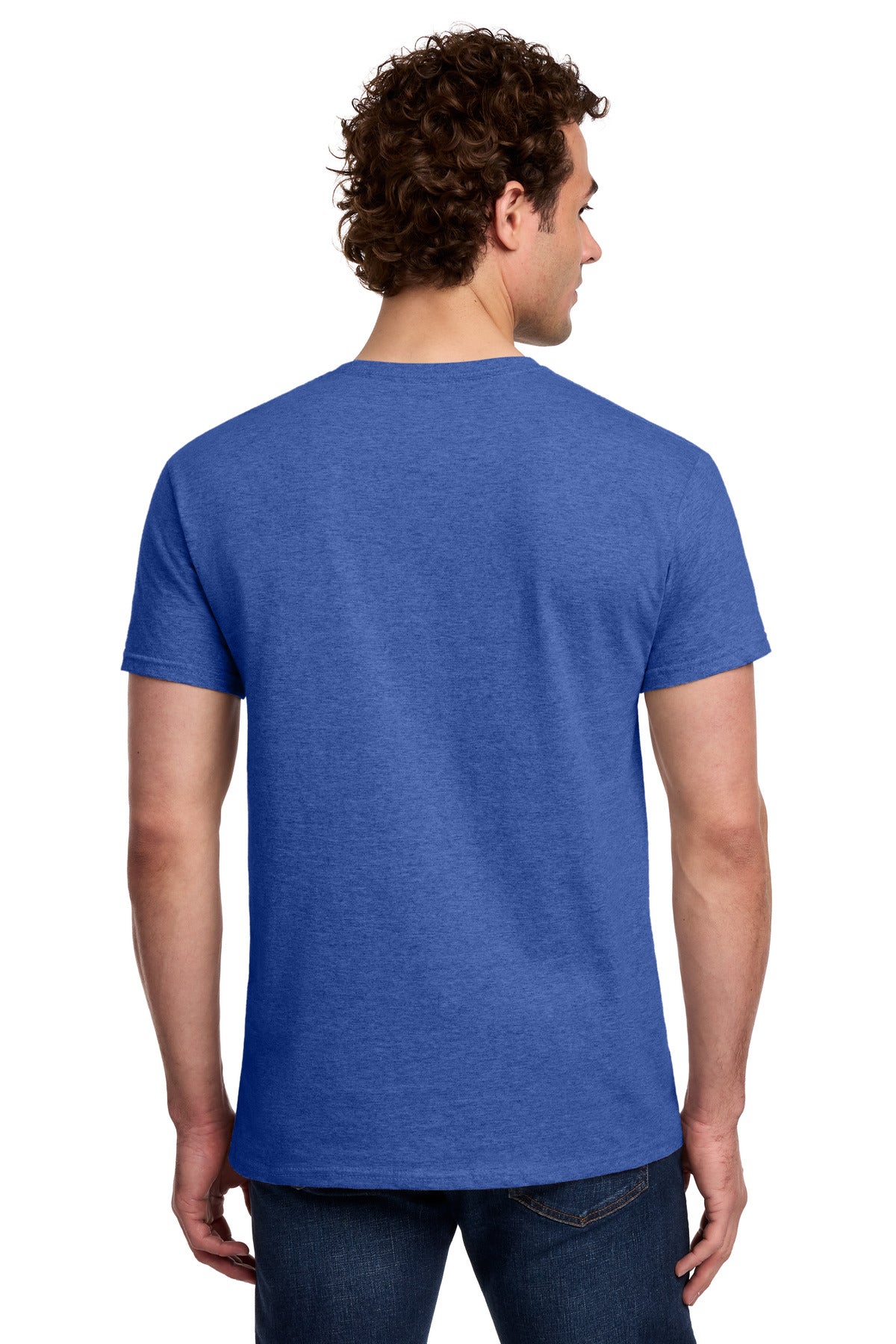 Gildan Light Cotton Tee 3000 - Heather Royal - back model view