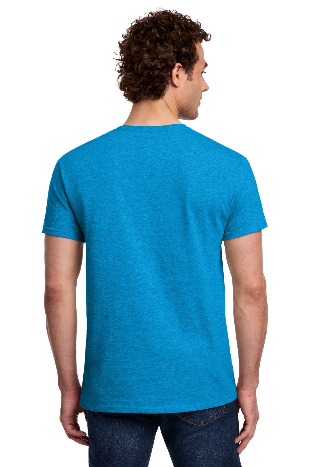 Gildan Light Cotton Tee 3000 - Heather Sapphire - back model view