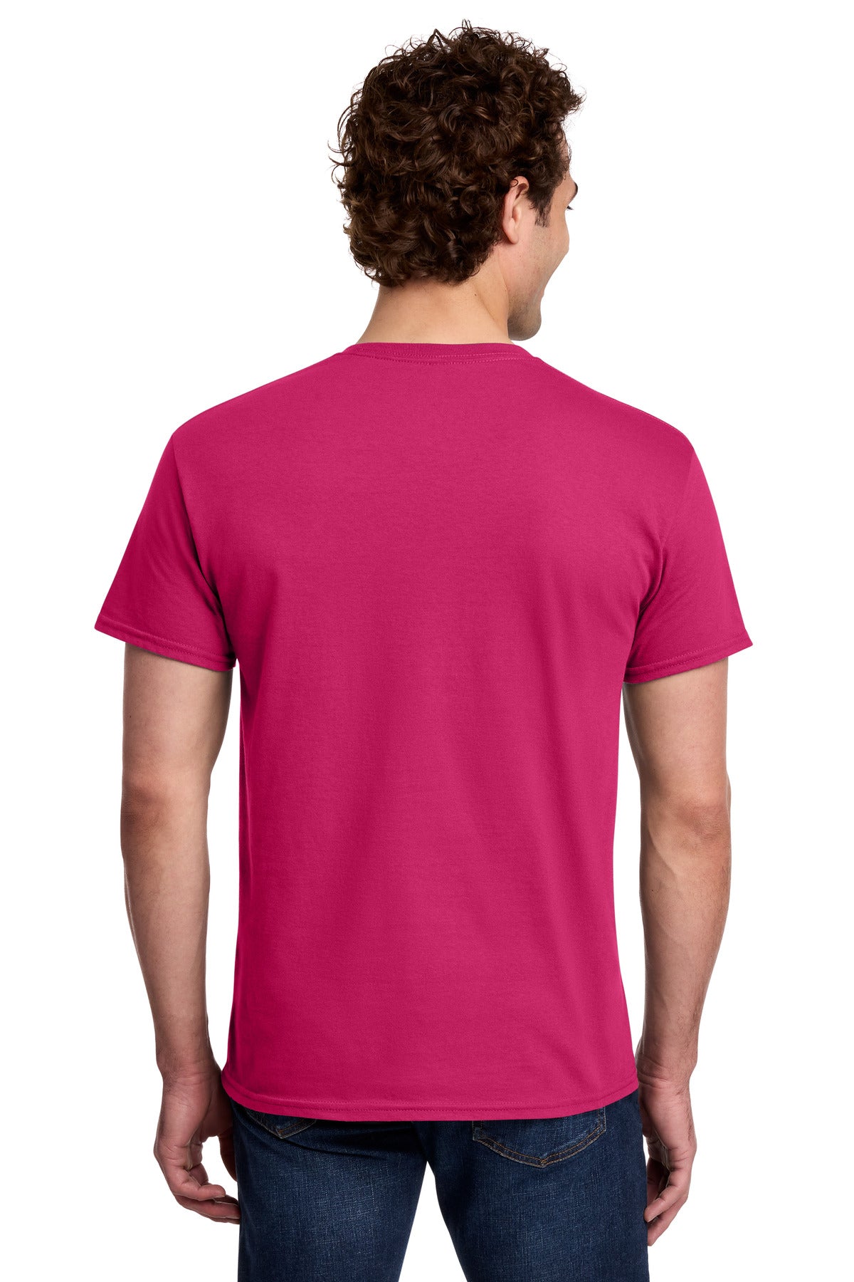 Gildan Light Cotton Tee 3000 - Heliconia - back model view