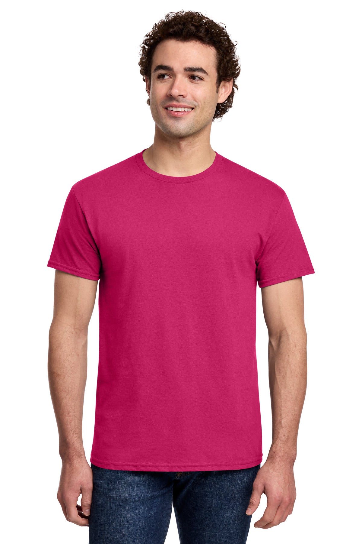 Gildan Light Cotton Tee 3000 - Heliconia - front model view