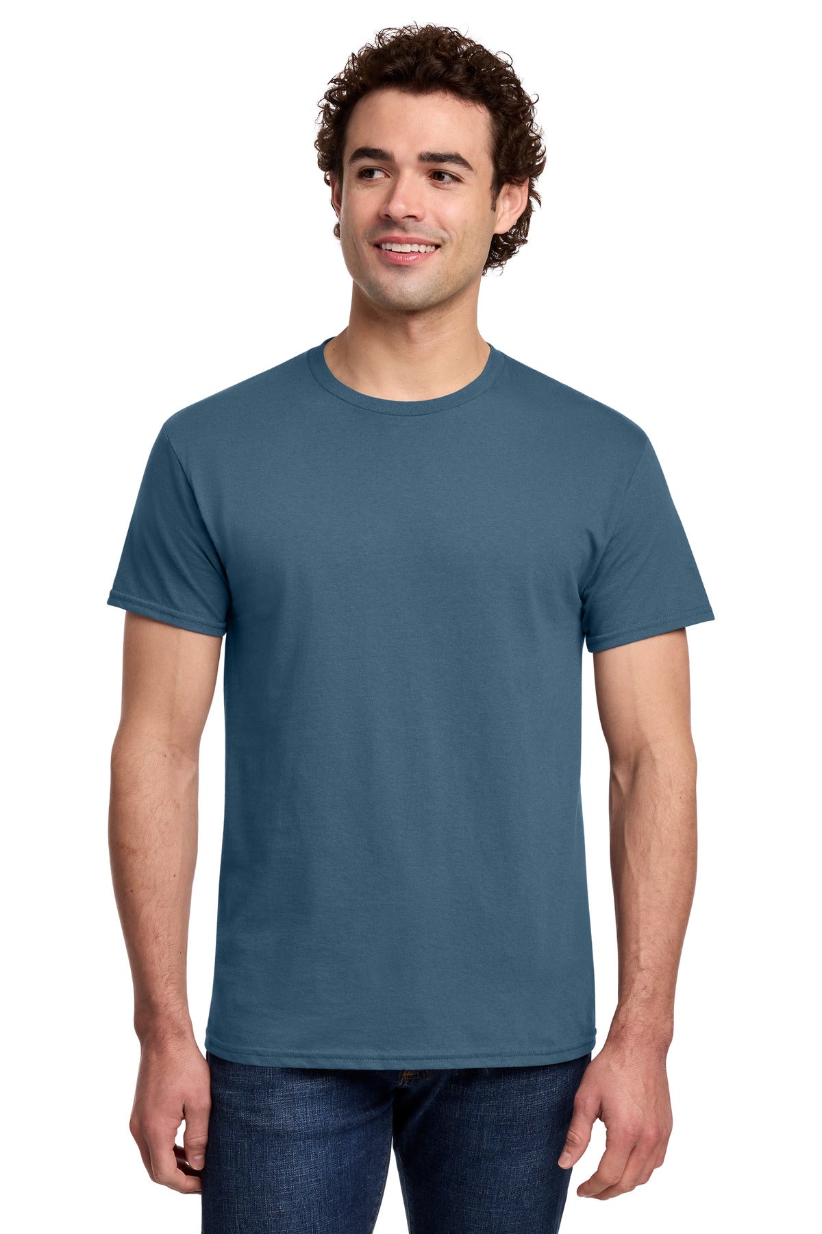 Gildan Light Cotton Tee 3000 - Indigo Blue - front model view