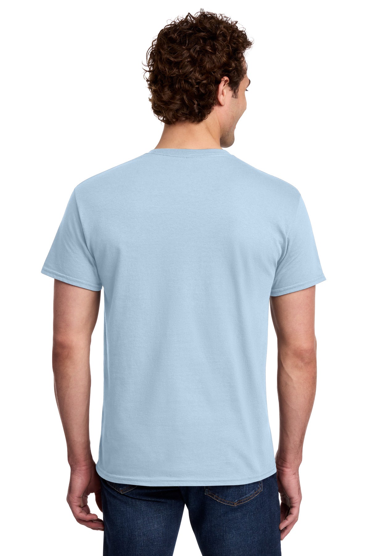 Gildan Light Cotton Tee 3000 - Light Blue - back model view