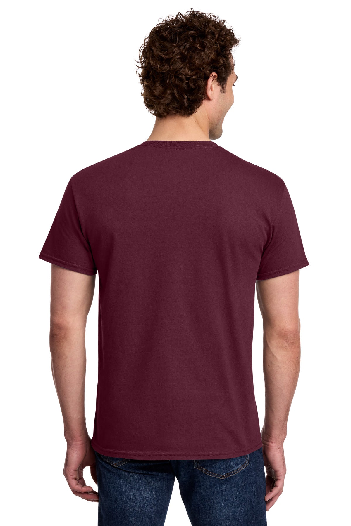 Gildan Light Cotton Tee 3000 - Maroon - back model view