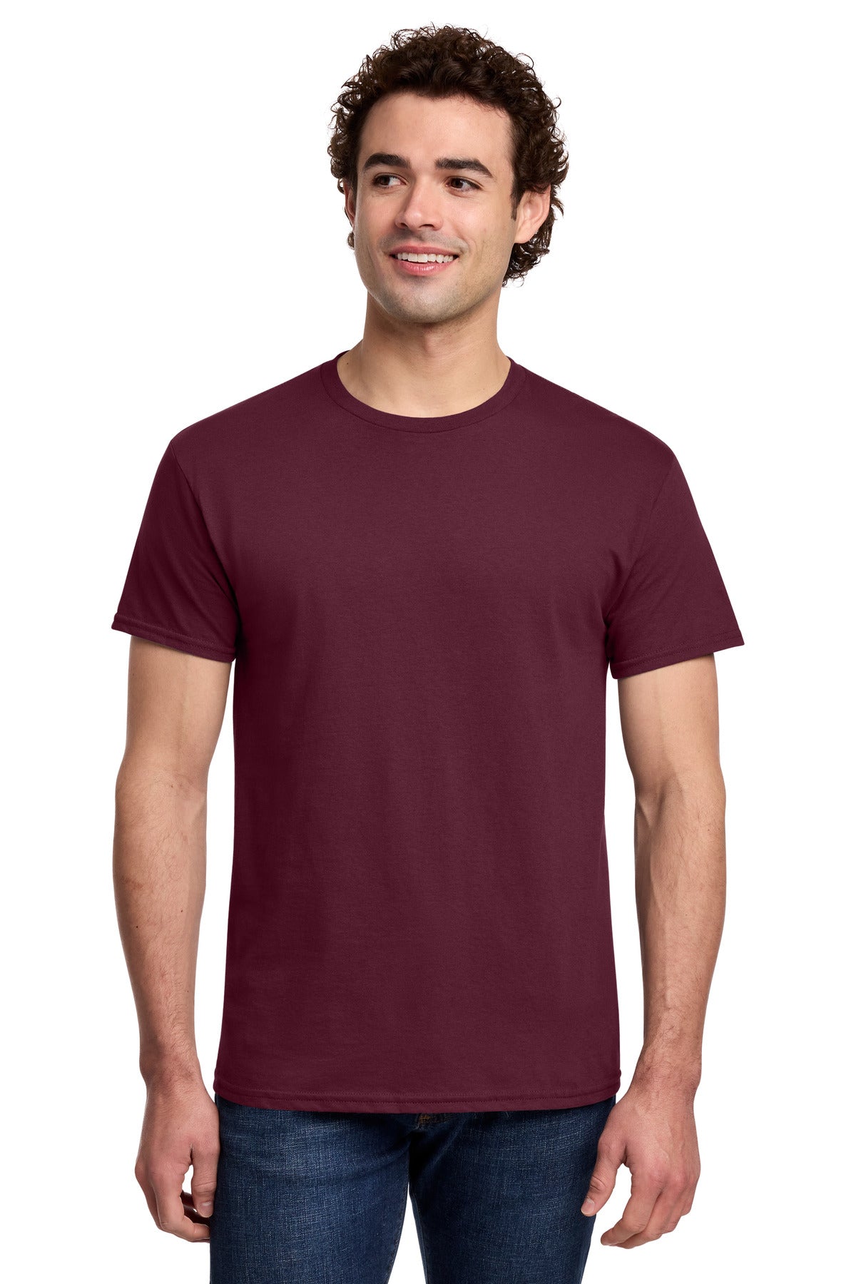 Gildan Light Cotton Tee 3000 - Maroon - front model view