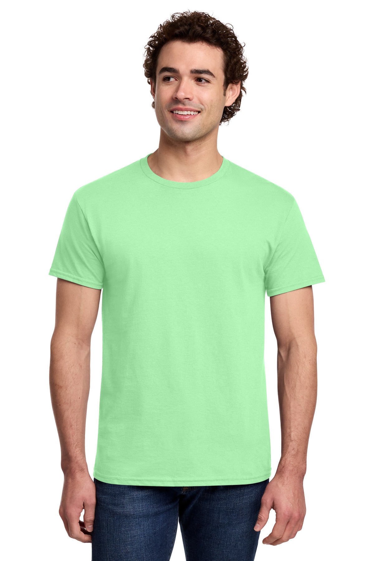 Gildan Light Cotton Tee 3000 - Mint Green - front model view