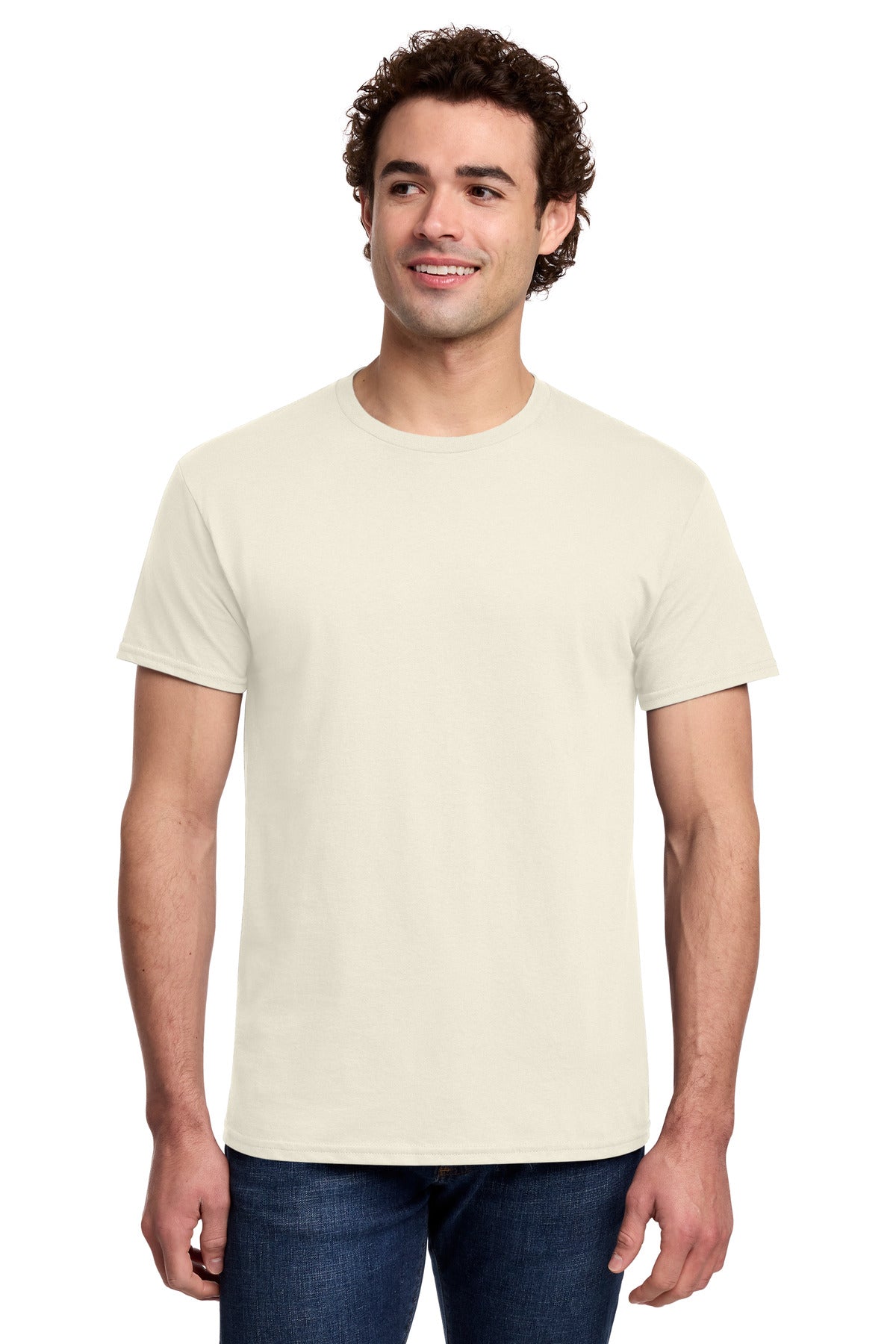 Gildan Light Cotton Tee 3000 - Natural - front model view