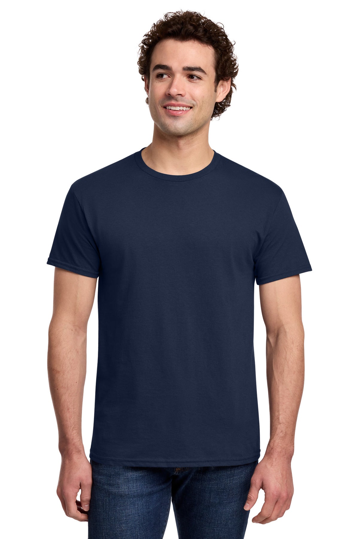 Gildan Light Cotton Tee 3000 - Navy - front model view