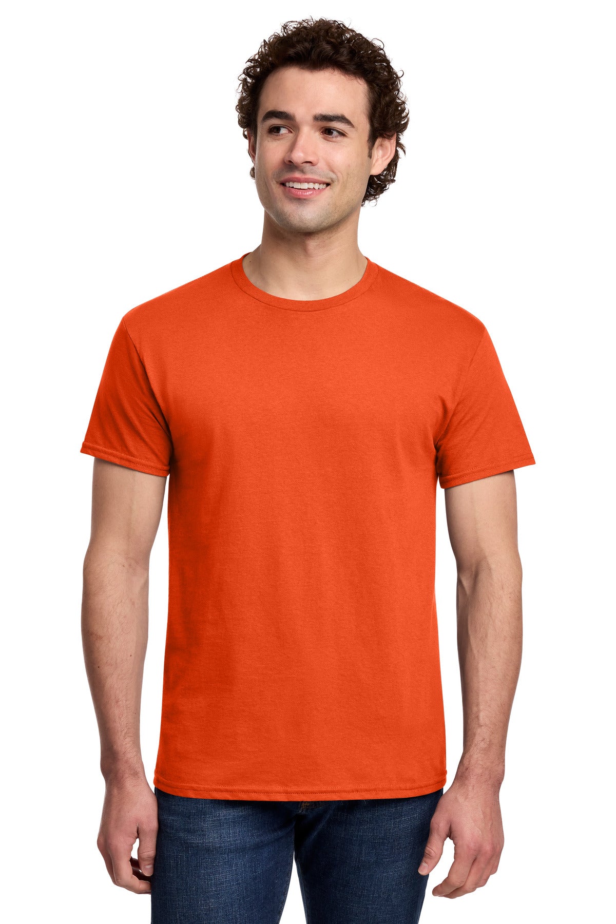 Gildan Light Cotton Tee 3000 - Orange - front model view