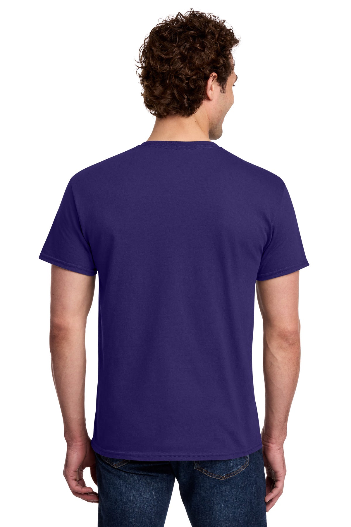 Gildan Light Cotton Tee 3000 - Purple - back model view