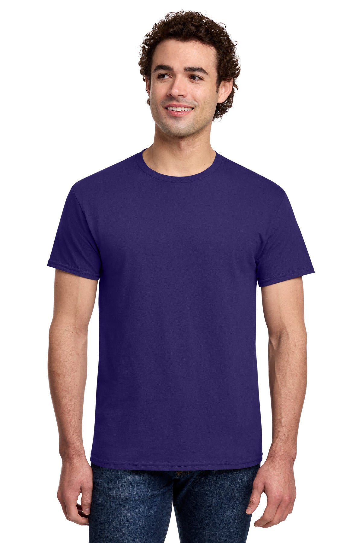 Gildan Light Cotton Tee 3000 - Purple - front model view