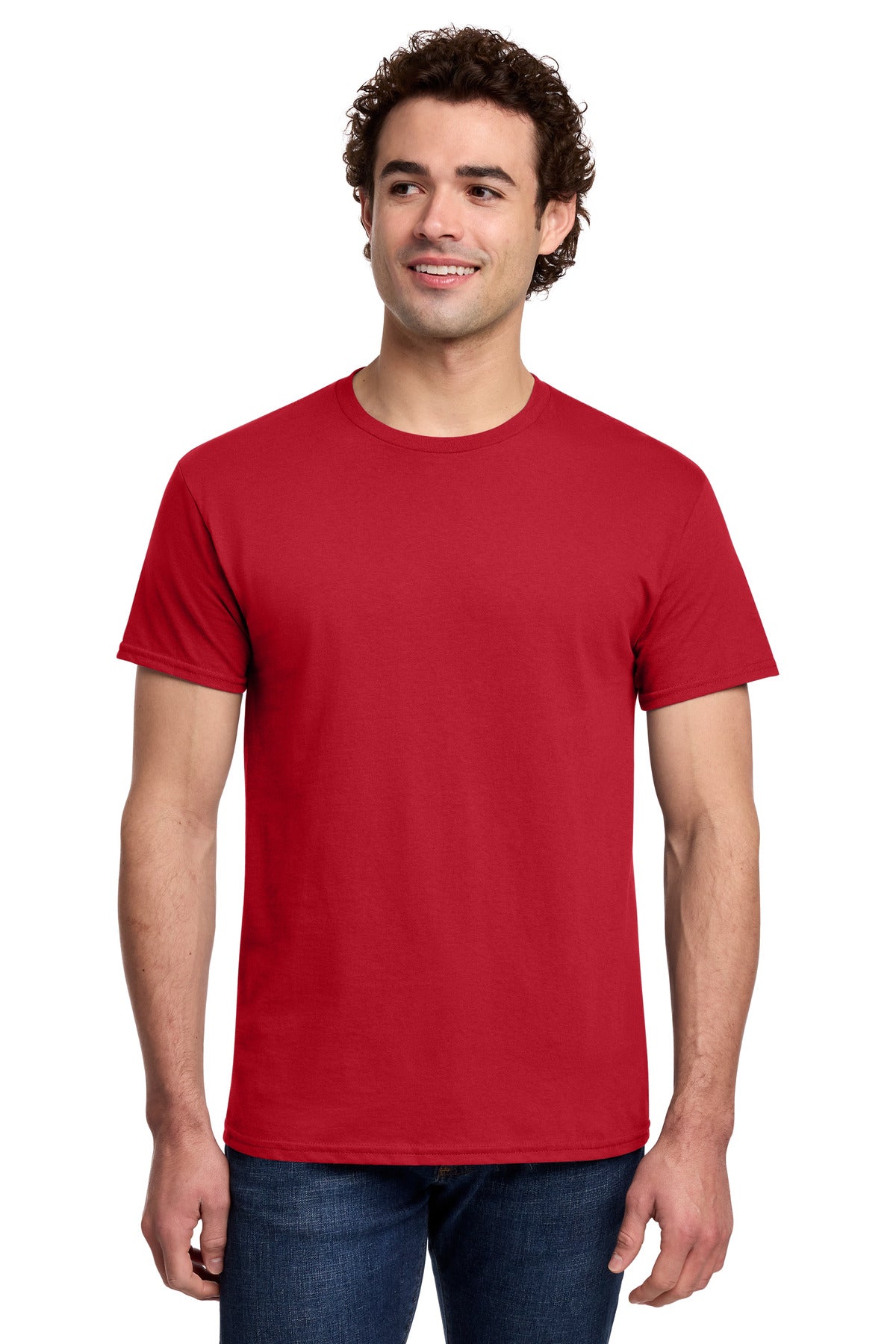 Gildan Light Cotton Tee 3000 - Red - front model view