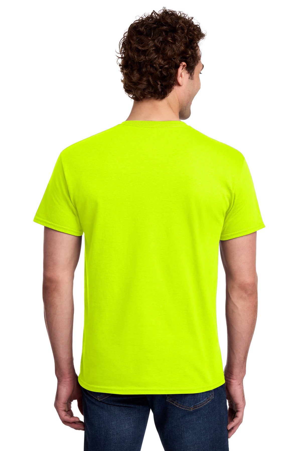 Gildan Light Cotton Tee 3000 - Safety Green - back model view
