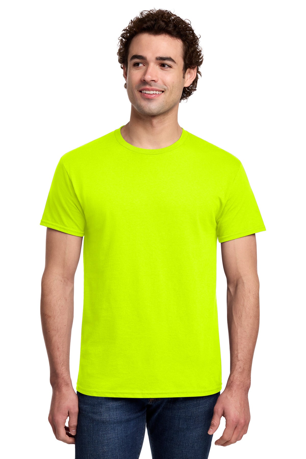 Gildan Light Cotton Tee 3000 - Safety Green - front model view