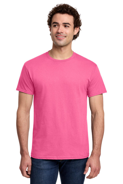 Gildan Light Cotton Tee 3000 - Safety Pink - front model view