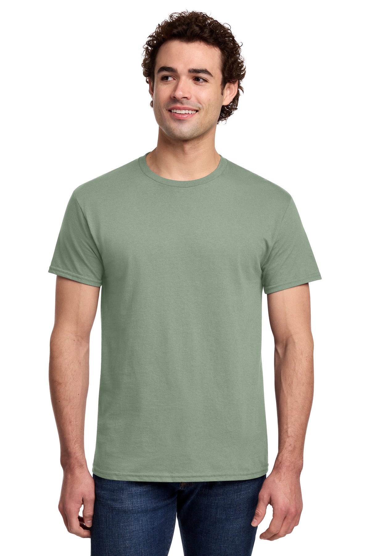 Gildan Light Cotton Tee 3000 - Sage - front model view