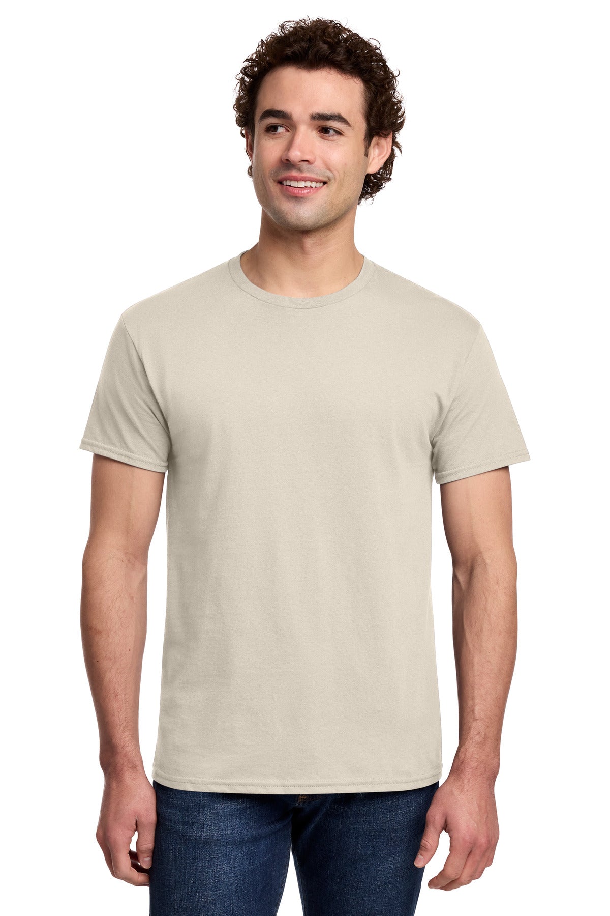 Gildan Light Cotton Tee 3000 - Sand - front model view