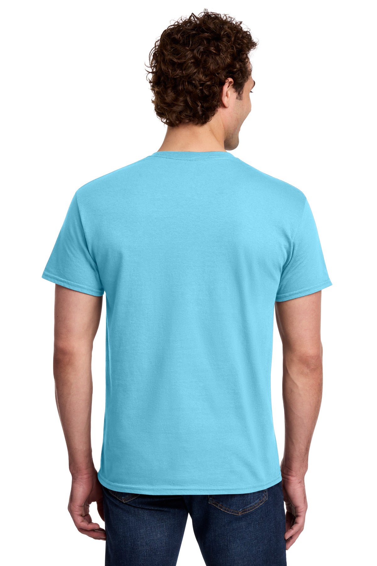 Gildan Light Cotton Tee 3000 - Sky - back model view