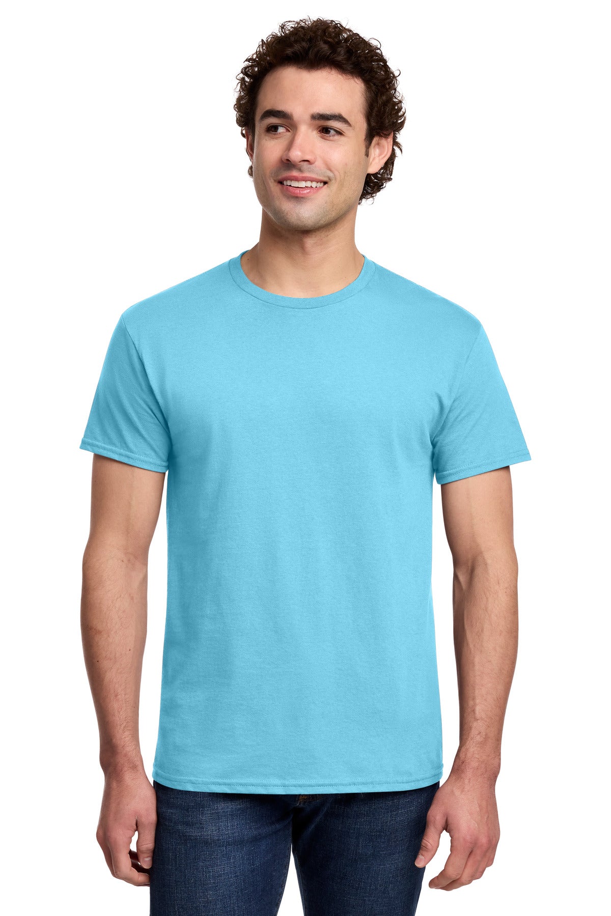 Gildan Light Cotton Tee 3000 - Sky - front model view