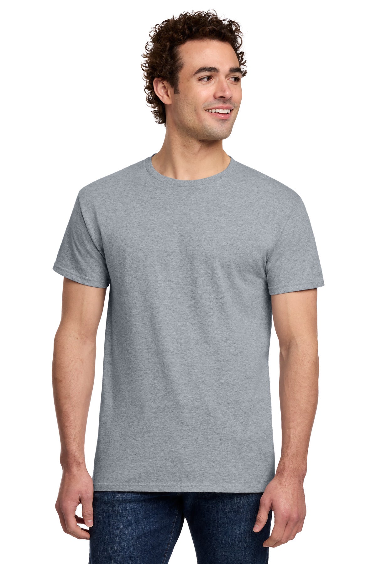 Gildan Light Cotton Tee 3000 - Sport Grey - front model view