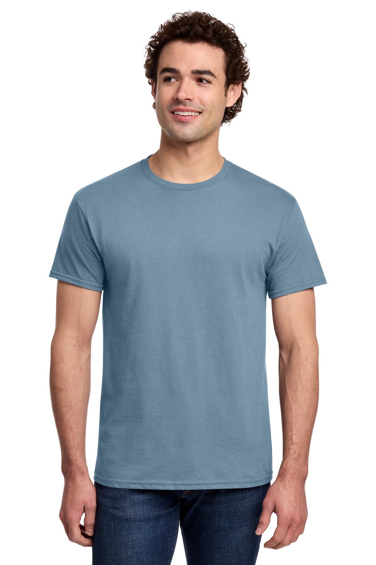 Gildan Light Cotton Tee 3000 - Stone Blue - front model view