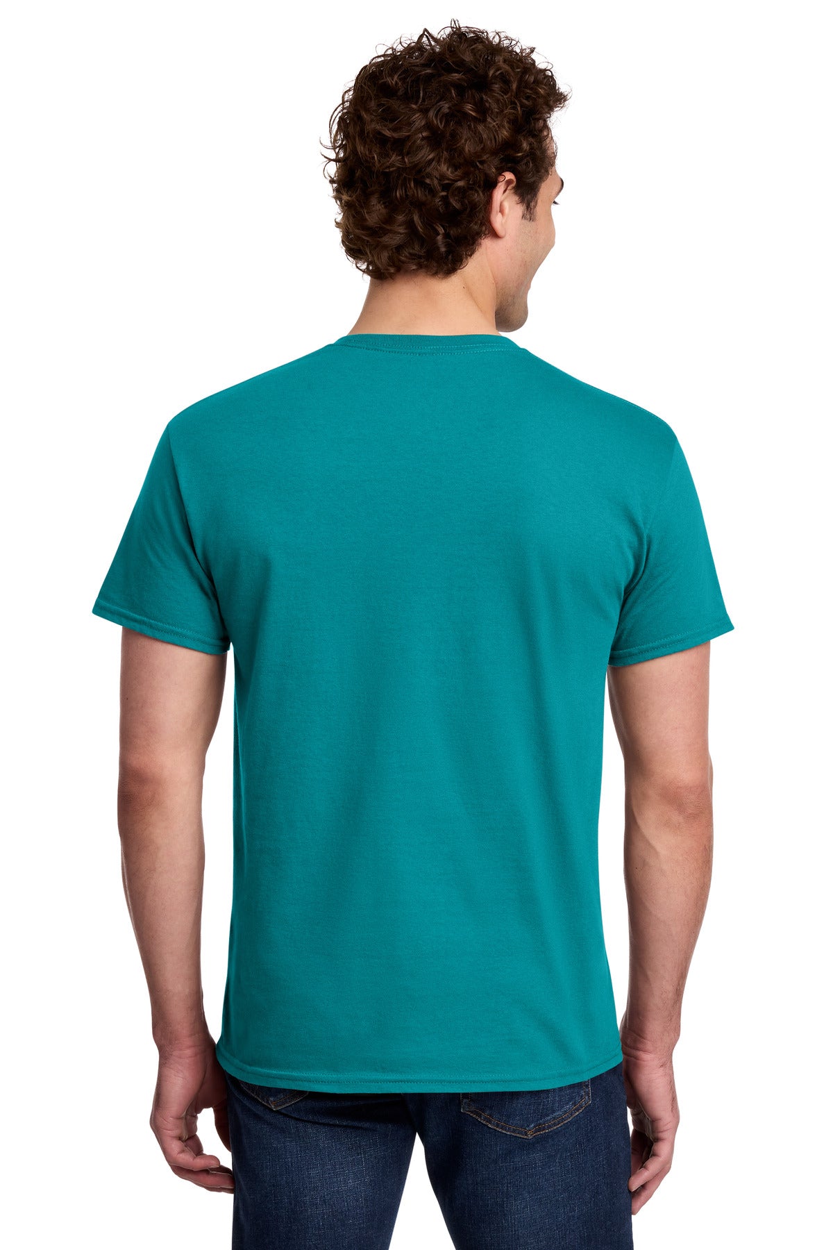 Gildan Light Cotton Tee 3000 - Tropical Blue - back model view