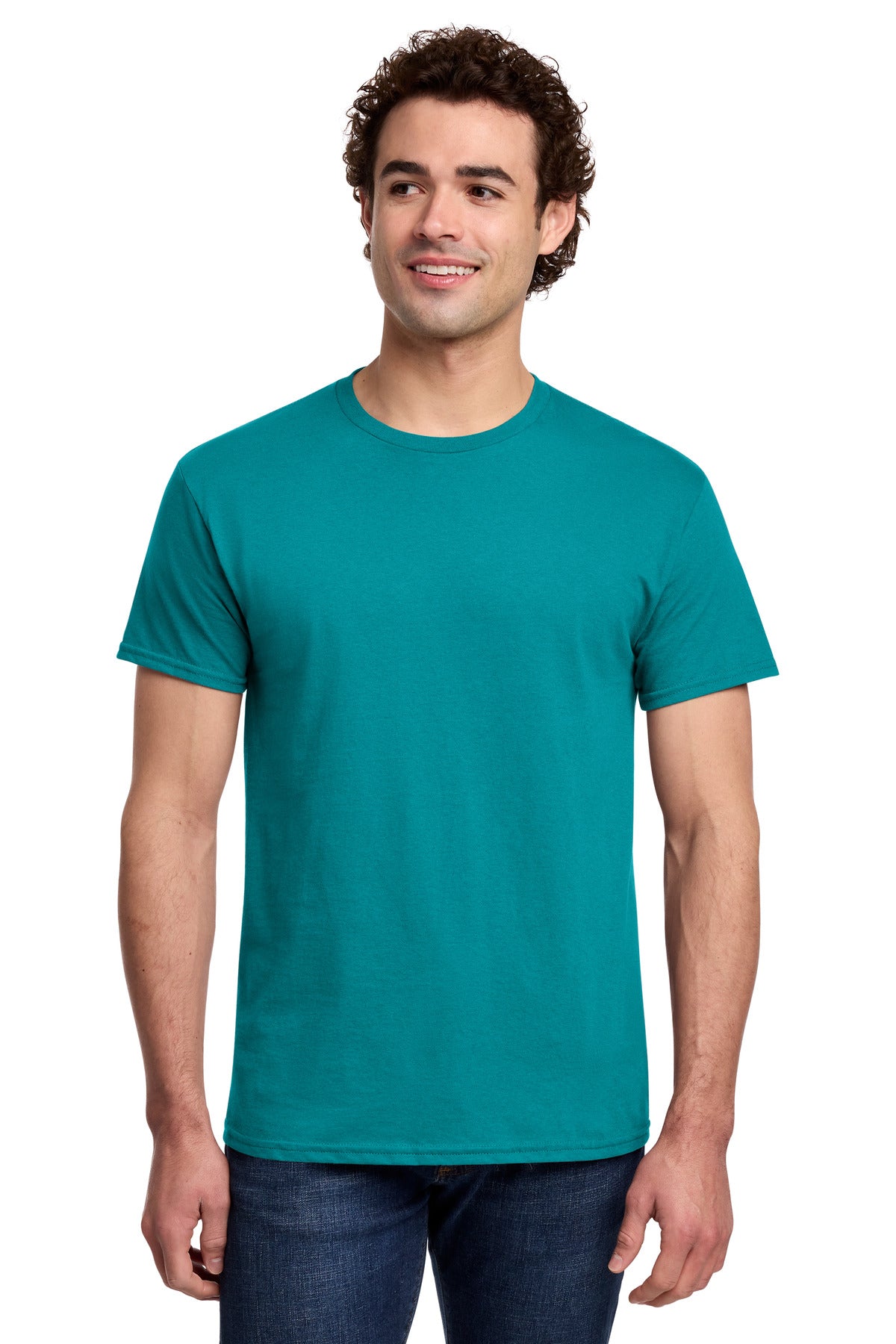 Gildan Light Cotton Tee 3000 - Tropical Blue - front model view