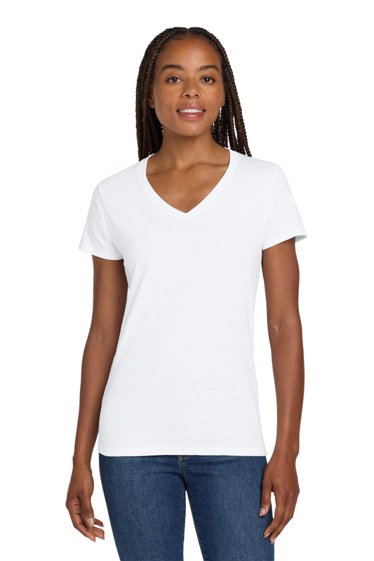 Gildan   Women's Heavy Cotton   100% Cotton V-Neck T-Shirt. 5V00L