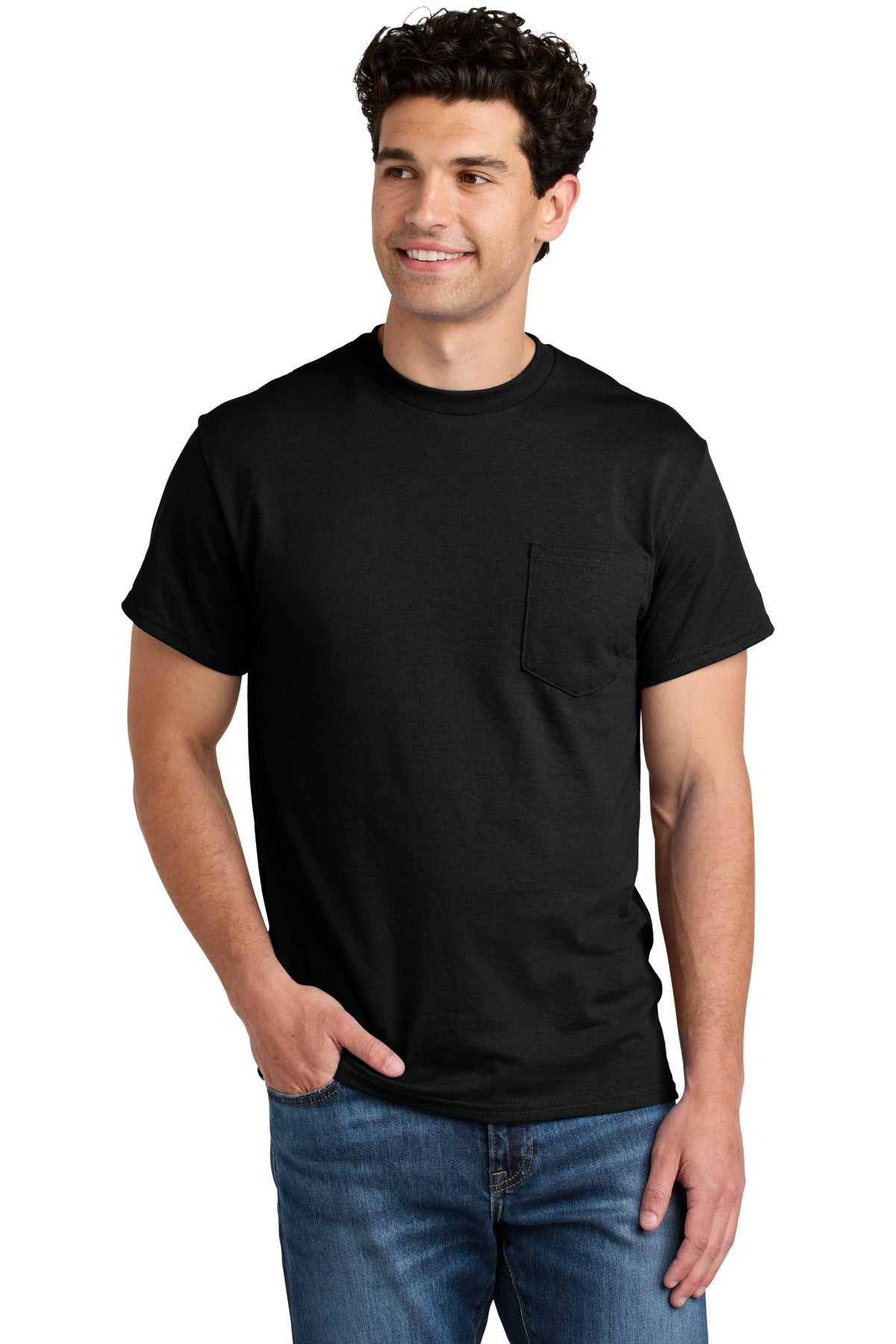 Gildan   - DryBlend   50 Cotton/50 Poly Pocket T-Shirt. 8300