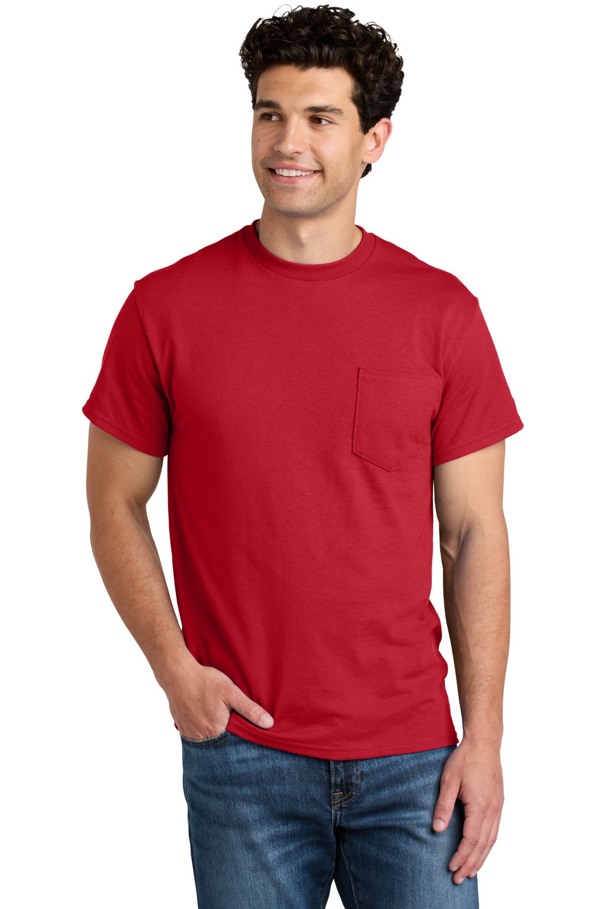 Gildan   - DryBlend   50 Cotton/50 Poly Pocket T-Shirt. 8300