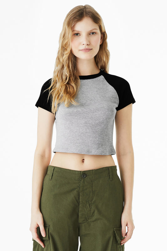 BELLA+CANVAS   Women's Micro Rib Raglan Baby Tee BC1201