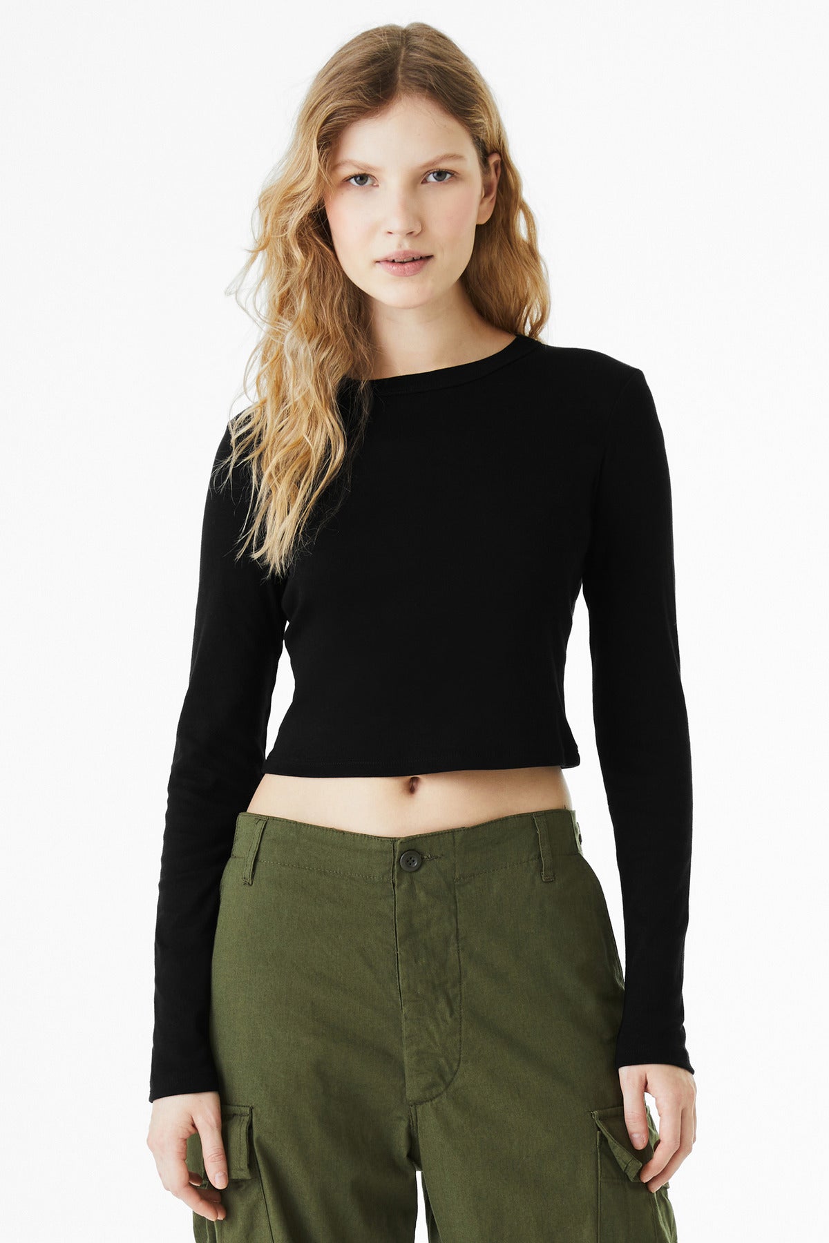 BELLA+CANVAS   Women's Micro Rib Long Sleeve Baby Tee BC1501