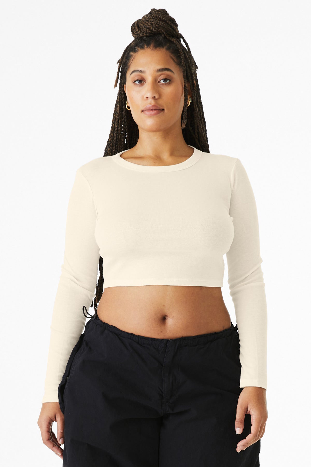 BELLA+CANVAS   Women's Micro Rib Long Sleeve Baby Tee BC1501