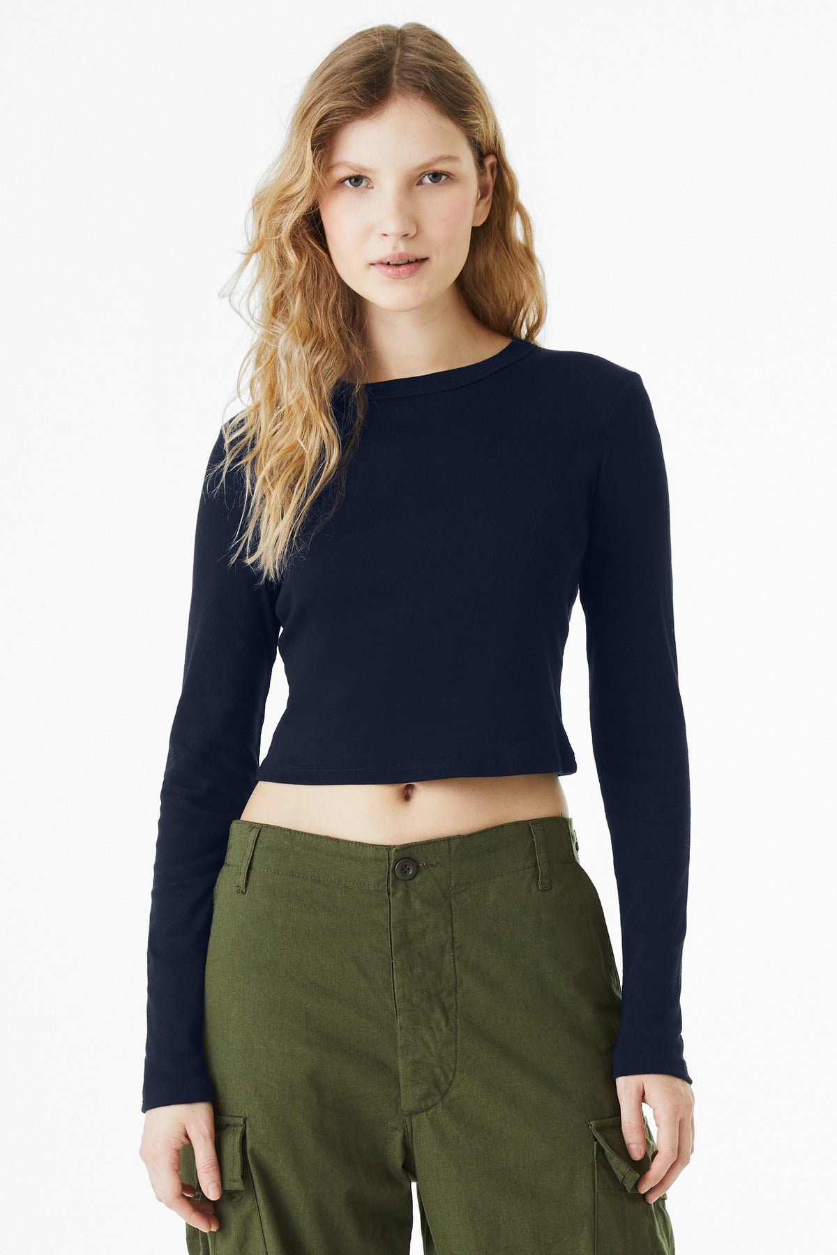 BELLA+CANVAS   Women's Micro Rib Long Sleeve Baby Tee BC1501