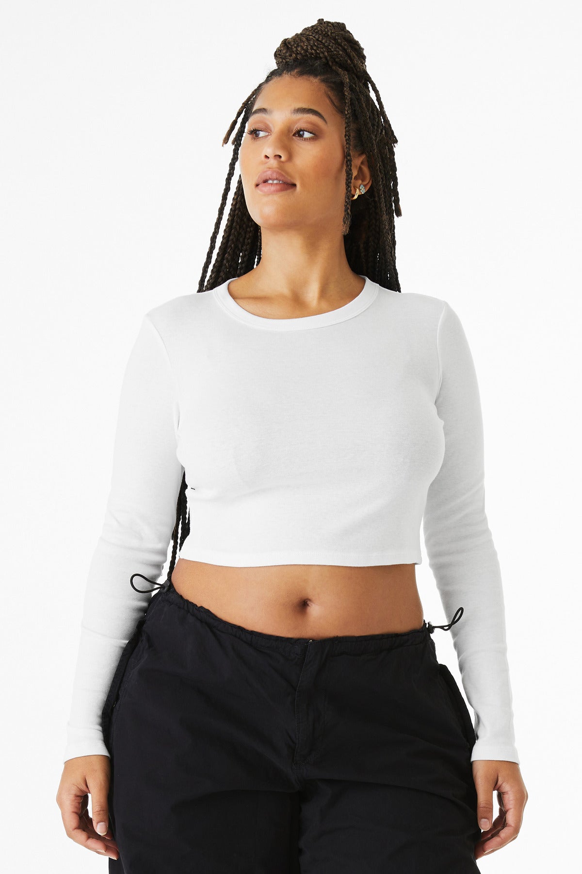 BELLA+CANVAS   Women's Micro Rib Long Sleeve Baby Tee BC1501